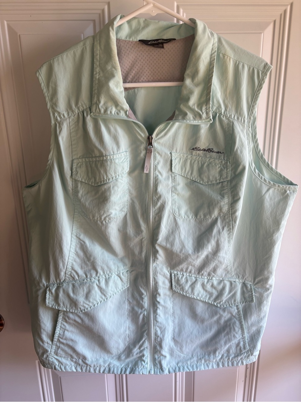 Eddie Bauer Light Mint Green Sleeveless Utility Vest